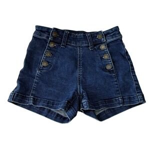 American Eagle Womens Dark Wash Sailor High Waisted Denim Shorts Size 00